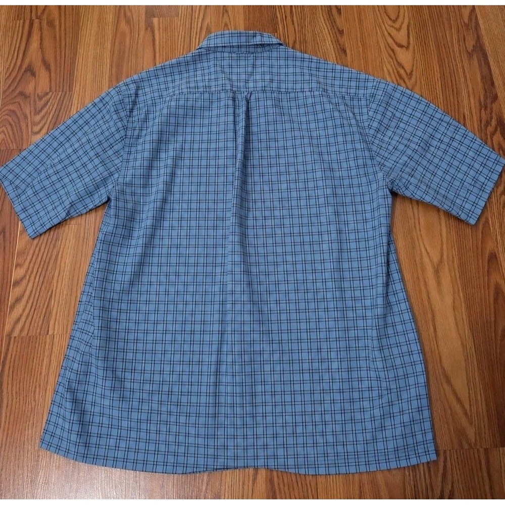 Tommy Hilfiger Men's L Plaid Button Up Shirt Blue Gray 100% Cotton Mauritius - Picture 5 of 5